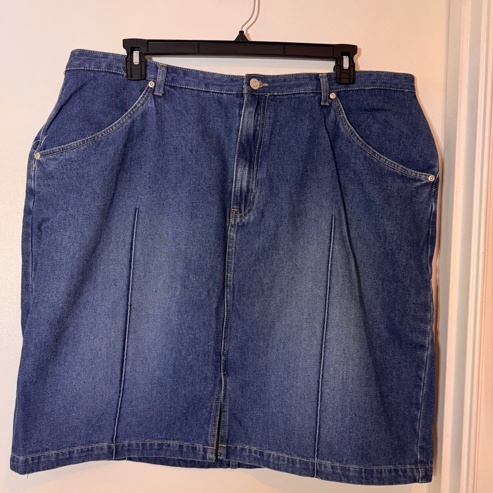 Blue Pencil Skirt Knee-Length Casual